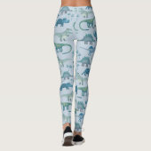 Leggings Dinosaur Motif bleu (Dos)
