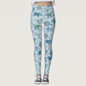 Leggings Dinosaur Motif bleu (Devant)