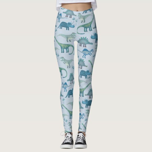 Leggings Dinosaur Motif bleu (Devant)