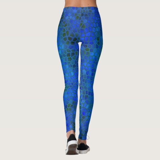 Leggings Dinosaure bleu caché (Dos)