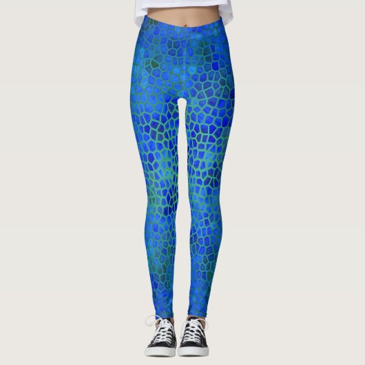 Leggings Dinosaure bleu caché (Devant)