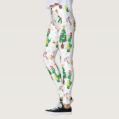 Leggings dinosaure de Noël et bonhomme de neige (Gauche)