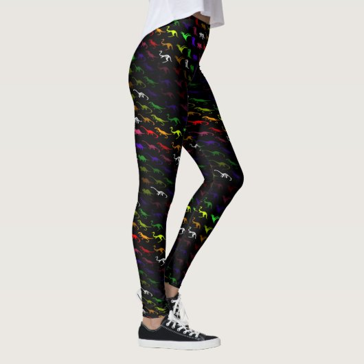 Leggings Dinosaure inhabituel cool arc-en-ciel coloré migno (Droite)