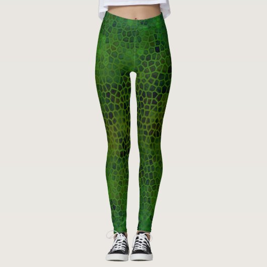 Leggings Dinosaure Vert Caché (Devant)