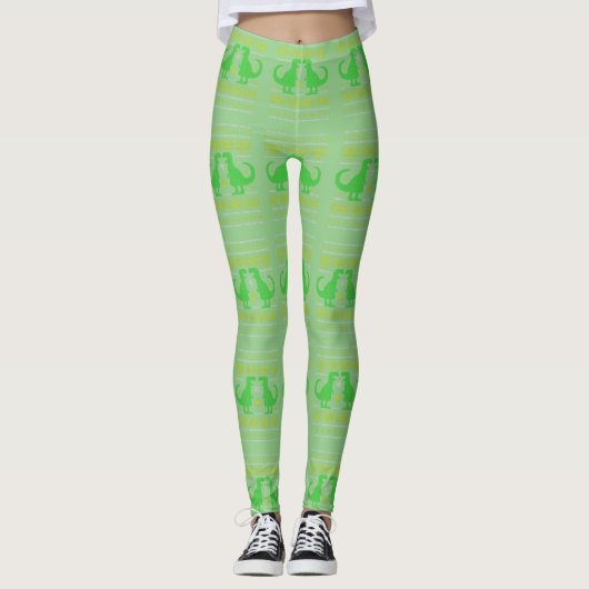 Leggings dinosaure vert hanoukka laide (Devant)