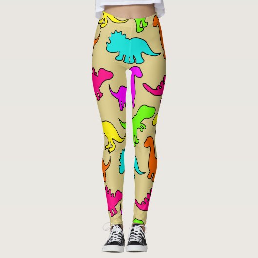 Leggings Dinosaures colorés (Devant)