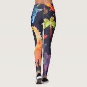 Leggings Dinosaures floraux : Aquarelle (Dos)