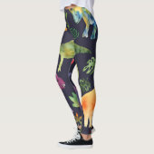 Leggings Dinosaures floraux : Aquarelle (Gauche)