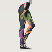 Leggings Dinosaures floraux : Aquarelle (Droite)