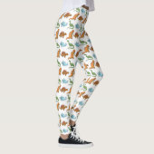 Leggings Dinosaures illustrés mignons sur le Motif blanc (Droite)