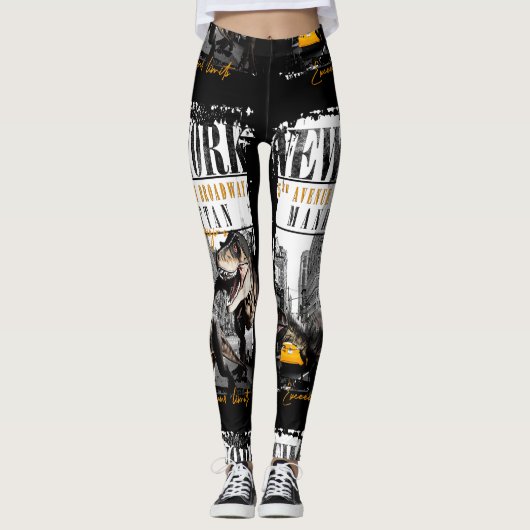 Leggings Dinosaurs in Manhattan NYC (Devant)