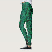 leggings d'inspiration mandala verte et noire (Gauche)