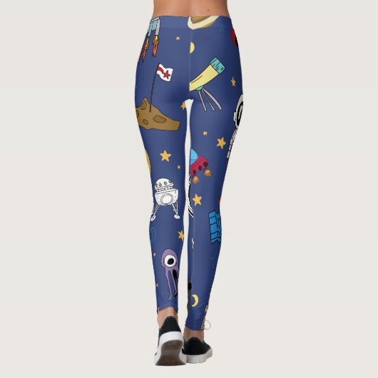 Leggings d'invasion d'espace couleur complète (Dos)