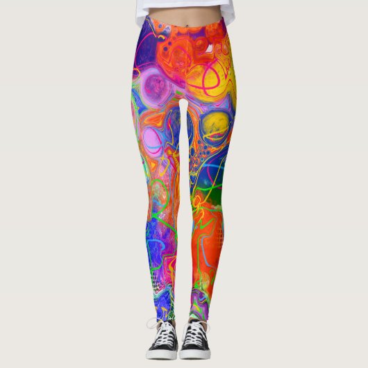 Leggings Disco Ball Electricity Fluid Art (Devant)