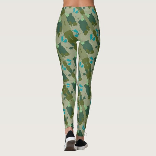 Leggings Diverse green colors background (Dos)