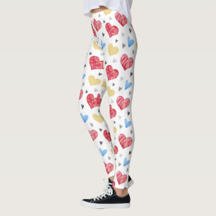 Leggings Diverses couleurs Valentines Coeurs Motif