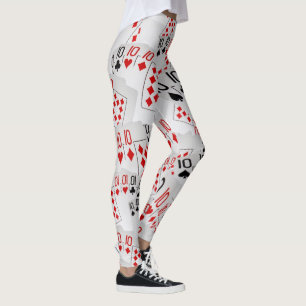 Leggings Dizaines, Cartes de Poker, Numéro, Motif, Dames Le