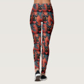 Leggings Doberman aux roses de la Saint-Valentin (Dos)