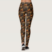 Leggings Doberman Chiot Automne Citrouille de plaisir (Dos)