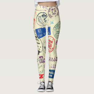Leggings Document vintage : Collection de jeux d'horodatage