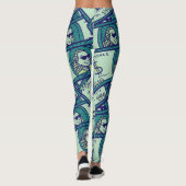 Leggings Dollar Billets : Motif d'argent transparent (Dos)