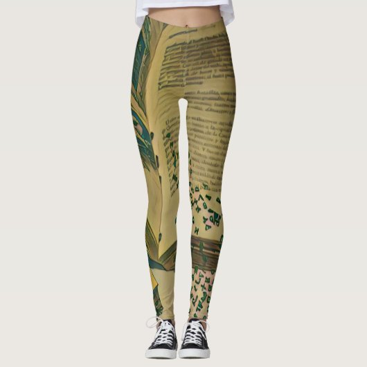 Leggings Don pour amoureux de bibliothèque (Devant)