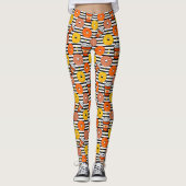 Leggings Donuts d'automne citrouilles & Café Grandes noires (Devant)