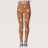 Leggings Donuts d'automne citrouilles et café Thanksgiving  (Devant)