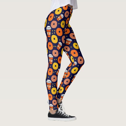 Leggings Donuts et café de automne citrouille Thanksgiving  (Droite)
