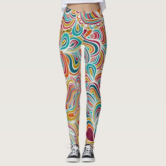 Leggings Doodle abstrait (Devant)