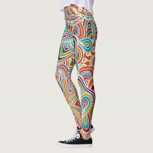 Leggings Doodle abstrait (Gauche)