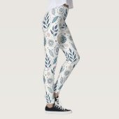 Leggings Doodle Botanique Bleu géométrique (Droite)