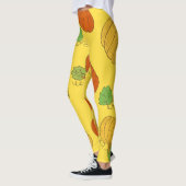 Leggings Doodle citrouille : Main Tirée sans couture (Gauche)