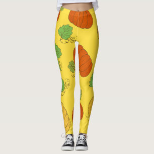 Leggings Doodle citrouille : Main Tirée sans couture