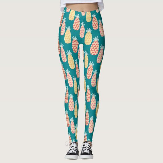 Leggings Doodle d'ananas Motif 2 (Devant)