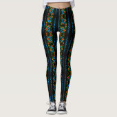 Leggings Doodle de fleurs (Devant)