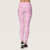 Leggings Doodle de Noël rose | Style festif (Dos)
