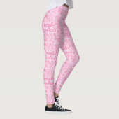 Leggings Doodle de Noël rose | Style festif (Droite)