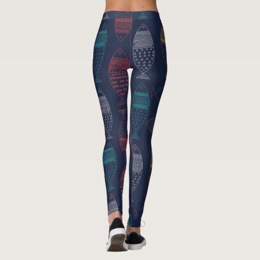 Leggings Doodle de poisson (Dos)