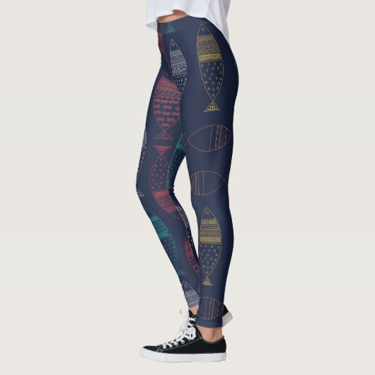 Leggings Doodle de poisson (Gauche)