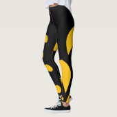Leggings Doodle forme hardi jaune noir (Gauche)