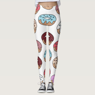 Leggings Doodle Multi-Coloured Donuts Arrière - plan.