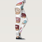 Leggings Doodle Multi-Coloured Donuts Arrière - plan. (Droite)