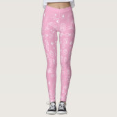Leggings Doodle romantique (Devant)
