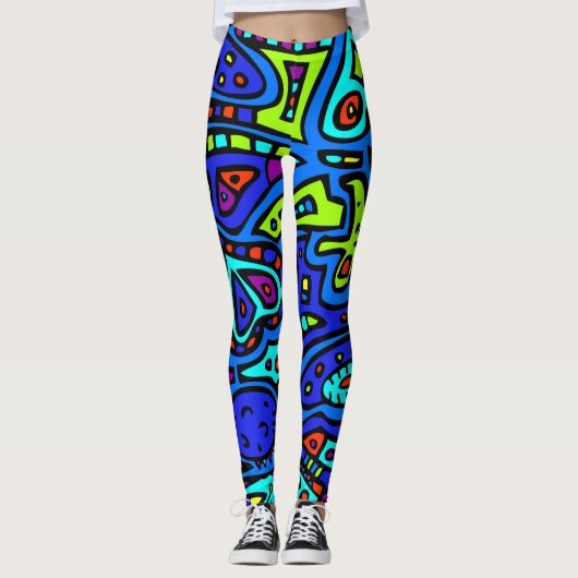 Leggings Doodle spatial #1 (Devant)