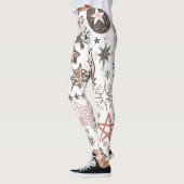 Leggings Doodles cosmiques : Étoiles et comètes (Gauche)