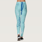 Leggings Doodles de forêt : Motif créatif sans couture (Dos)