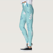 Leggings Doodles de forêt : Motif créatif sans couture (Gauche)