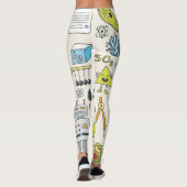 Leggings Doodles de science : Ensemble d'écoles à main. (Dos)