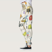 Leggings Doodles de science : Ensemble d'écoles à main. (Gauche)